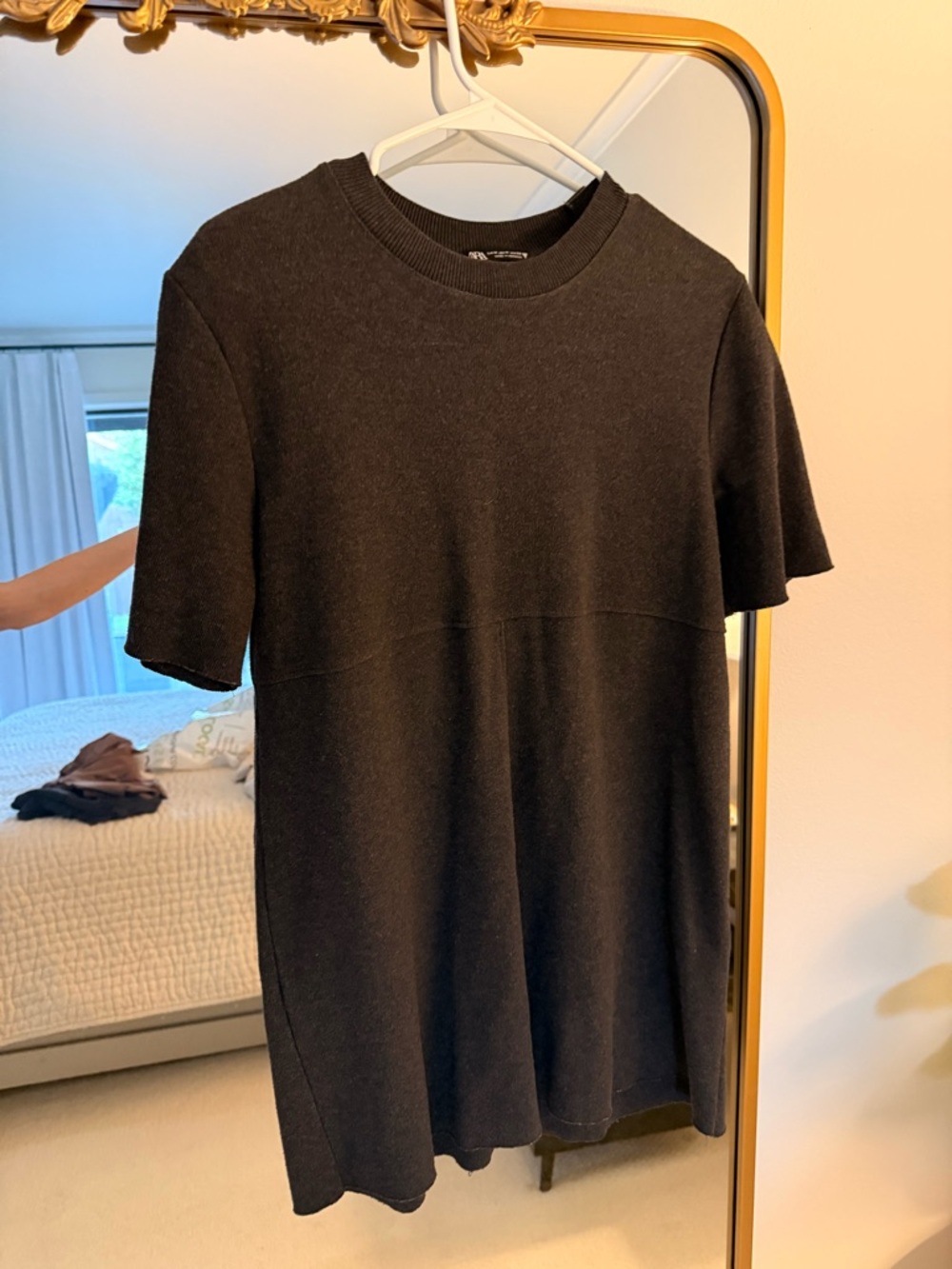 Women’s Short-Sleeve Knit Dress - One dark grey and one beige